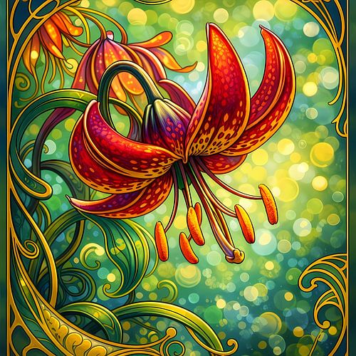 Art Nouveau lilies