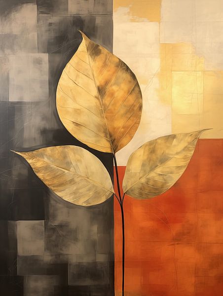 Abstract gouden blad van Bert Nijholt