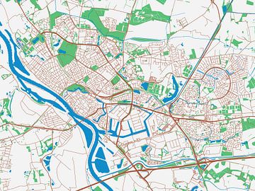 Kaart van Deventer in de stijl Urban Ivory van De Kaartenwinkel
