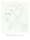 Meisje met parel in een  lijn van Kirtah Designs thumbnail