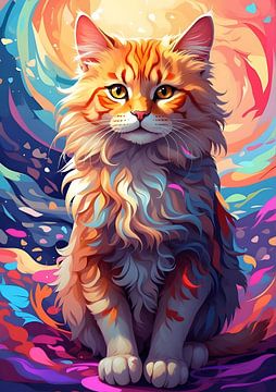 orange cat painting by Eternal Glory
