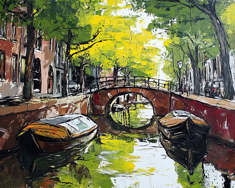 Amsterdam schilderij van Abstract Schilderij