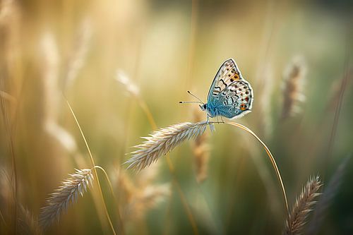 Icarusblauwtje in Zomerveld - Serene Fotokunst