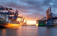 Sonnenuntergang im Hamburger Hafen