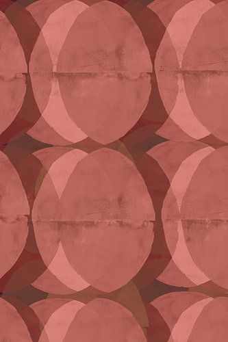 Retro geometrisch patroon. Cirkels in roze terra en bruin.
