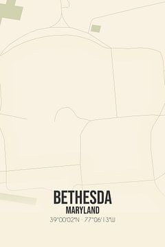 Carte ancienne de Bethesda (Maryland), États-Unis. sur Rezona