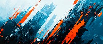 Futuristisch stadslandschap in blauw