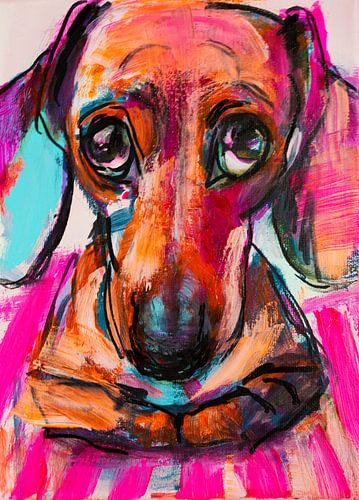 Portrait of a Dachshund, figure 03 by Paintings Liesbeth Serlie