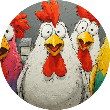 Pratende / Zingende Kippen van Gelissen Artworks
