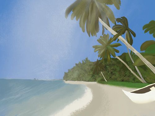 Beach Ile Sainte Marie, Madagascar, Africa, illustration