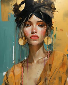 Buntes Porträt im modernen Pop-Art-Stil