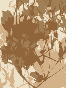 Fleurs de Japandi dans des couleurs chaudes et neutres sur Dina Dankers