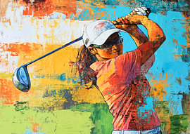 Golf | Woman with Golf Club by OMG Art