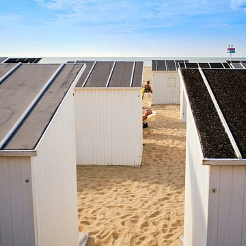 Strandhuisjes Oostende, belgische kust van Joost Duppen