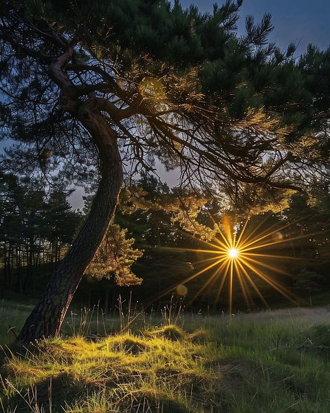Bloeiend bos in de zomer van fernlichtsicht
