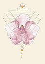 grafische orchidee, feminine focus. van Kirsten Jense Illustraties. thumbnail