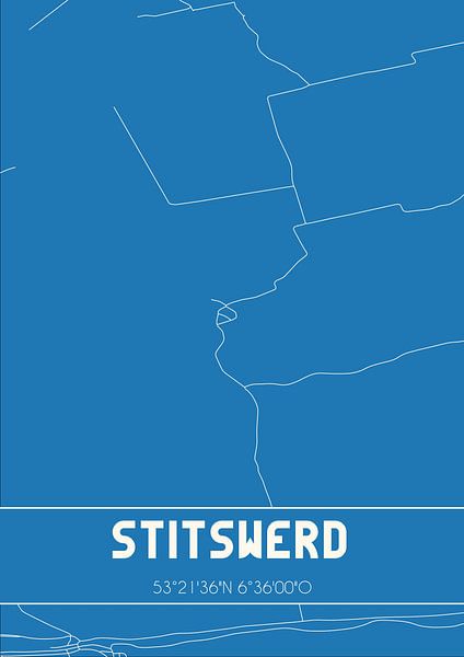 Blueprint | Map | Stitswerd (Groningen) by Prints of Place
