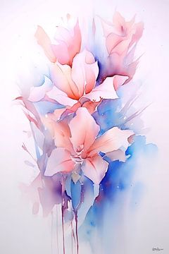 Abstraktes Bild einer Blume/Blumen. von Gelissen Artworks