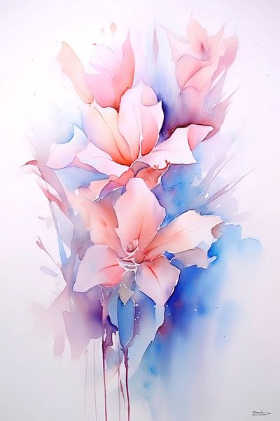Abstraktes Bild einer Blume/Blumen. von Gelissen Artworks