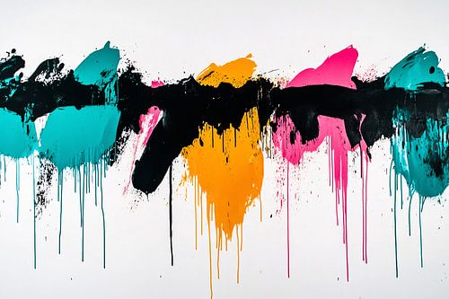 Œuvre d'art abstraite aux couleurs vives