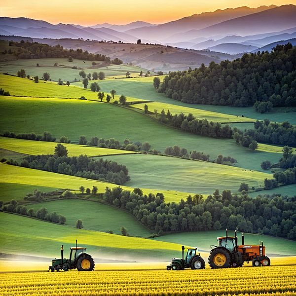 Tractor in the field by insideportugal
