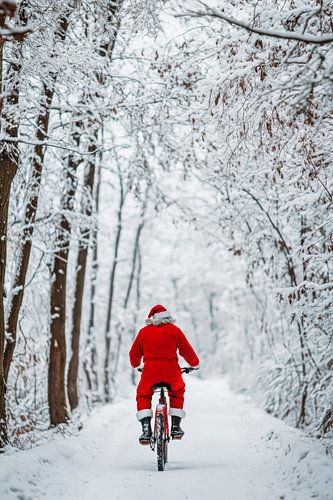 Kerstman fiets