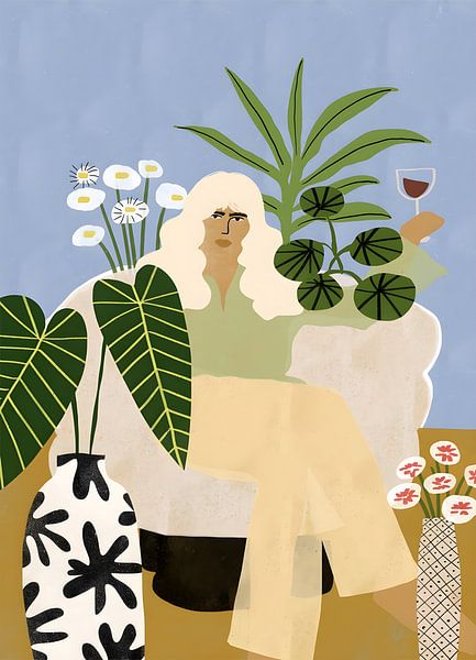 Wein und Pflanzen, Botanik, Pastellmalerei von Artstyle