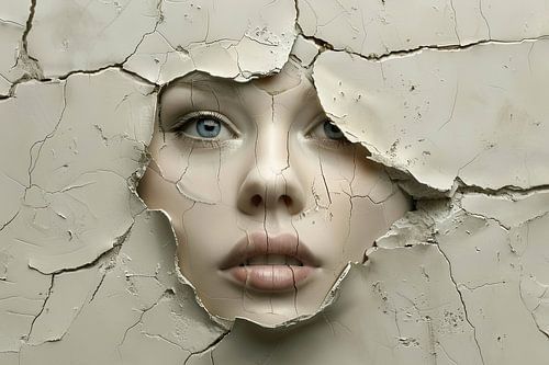 Digitaal abstract aan de muur