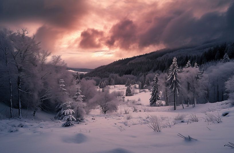 Winterwald im Nebelschleier von fernlichtsicht
