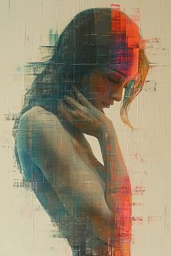 Vrouw Kleurrijk Abstract | Prism Reflection van Kunst Kriebels