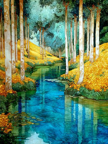 Forest by Klimt style 16 by JBJart Justyna Jaszke