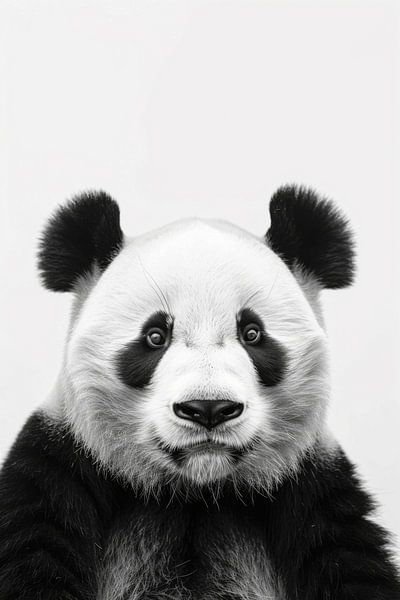 Panda in Schwarz-Weiß von Poster Art Shop