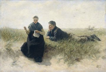 Garçon et fille dans la dune