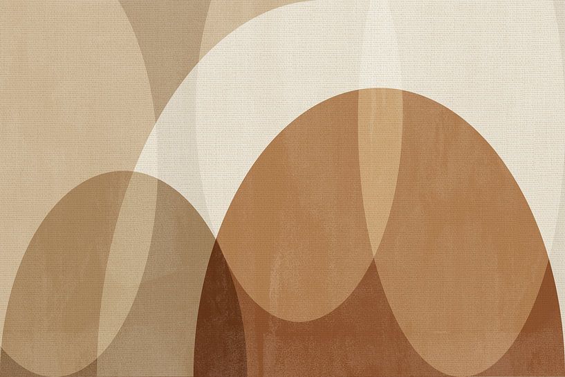 Wabi-Sabi abstrakte Kunst in braunen Farben auf Leinen von Dina Dankers