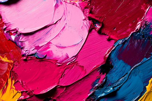 Colourful brushstrokes on canvas