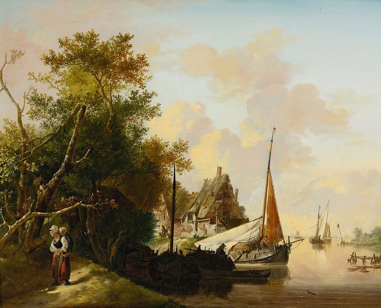 Mother And Child By A River, Jan van Os by Masterful Masters