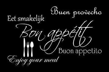 Tekst | Bon appétit | Zwart van Sandra Hazes