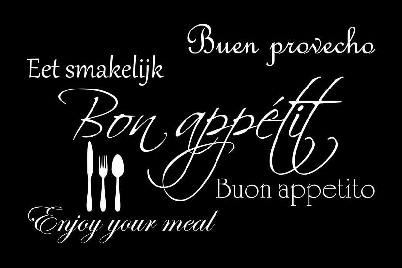Bon appétit - Zwart - Betekenisvolle tekst van Sandra Hazes