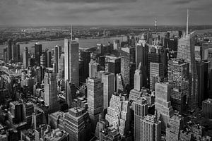 Manhattan (New York City) Panorama in black & white sur Alexander Mol