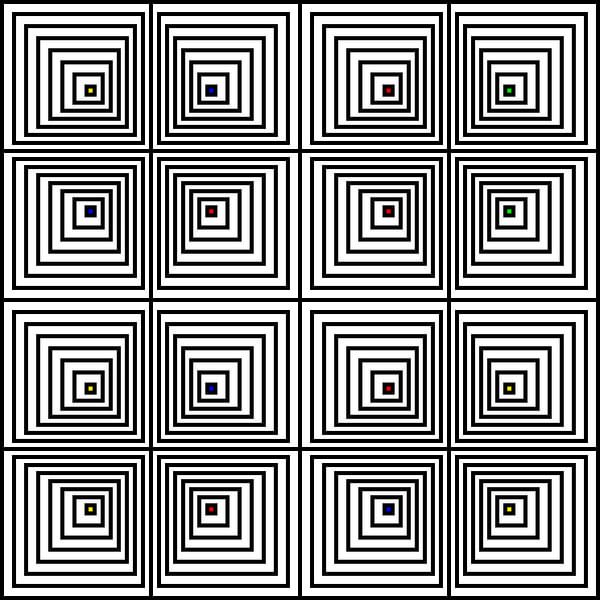 Emboîté | Décalage | 04x04x02 | N=08 | V35 | Aléatoire #01 | RGBY par Gerhard Haberern