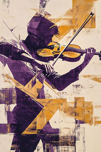 Abstracte muzikant met viool