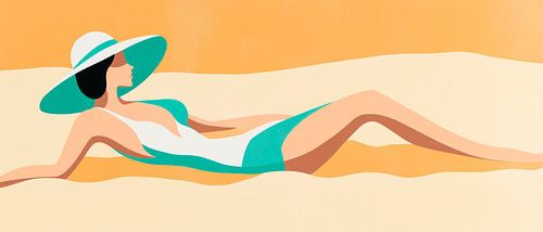 Zonnige rust op een gouden strand