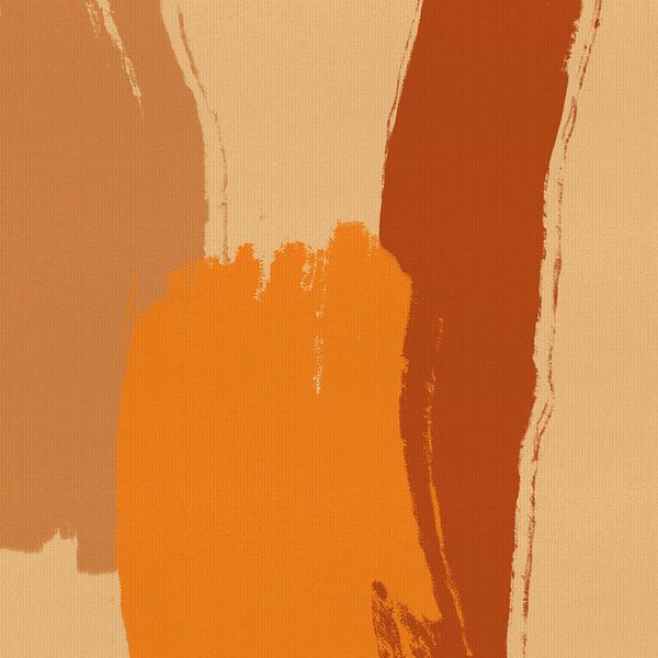 Moderne abstrakte Malerei in Orange, zartem Gelb und Terrakotta von Abstrakte minimalistische Kunst