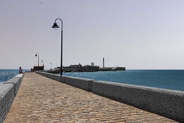 Straat in het water in Cadiz van Leticia Spruyt