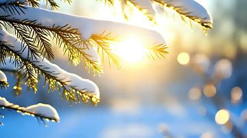 Vorstkristallen en zonnestralen