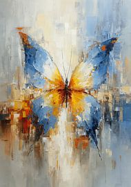 Papillon abstrait en bleu et jaune sur Niklas Maximilian