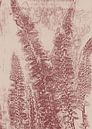Abstract botanisch. Varens in baksteen op beige. van Dina Dankers thumbnail