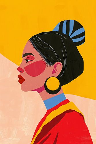 Stijlvol portret van een vrouw met culturele kleding