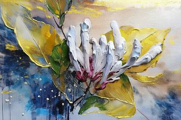 Modern natural painting of honeysuckle by Studio Pieternel