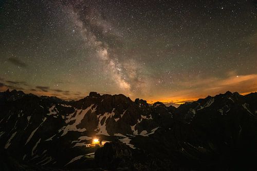 Melkweg boven de Fidererpass Hut